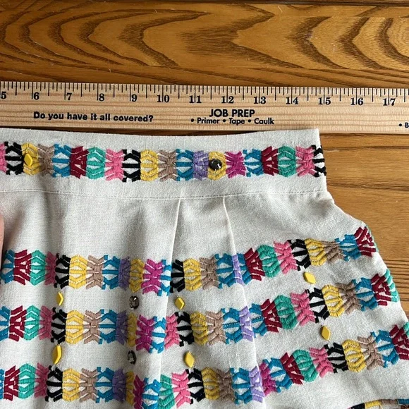 Anthropologie multicolor 100% cotton skirt size 6 - Picture 3 of 7